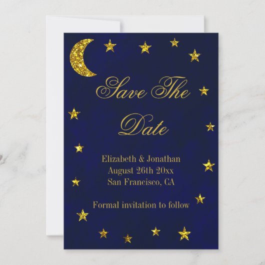 Celestial Night Sky Wedding Save The Date (Vorderseite)