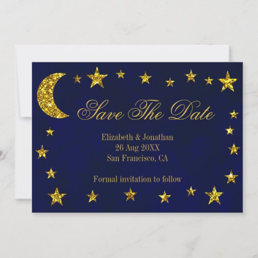 Celestial Night Sky Wedding Save The Date (Vorderseite)