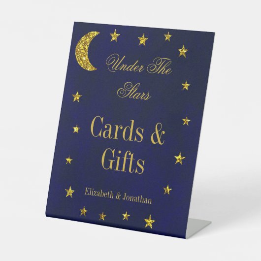 Celestial Night Sky Wedding Sockelschild (Vorderseite)