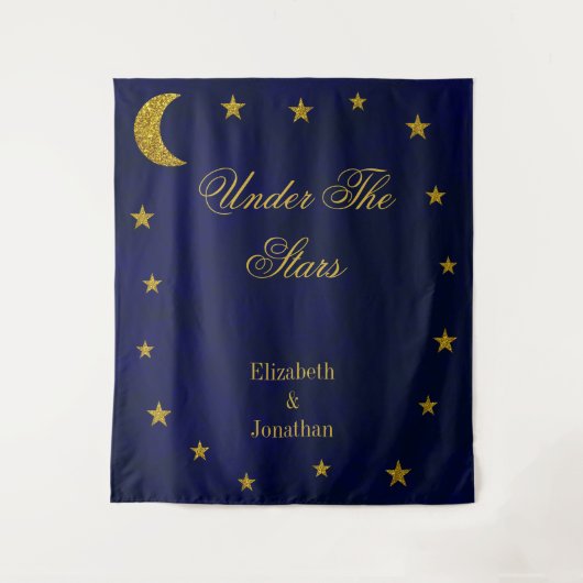 Celestial Night Sky Wedding Wandteppich (Vorderseite)