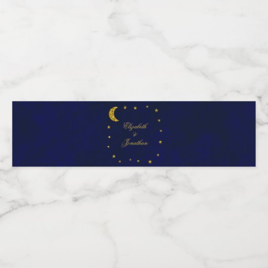 Celestial Night Sky Wedding Wasserflaschenetikett (Einzelnes Label)