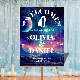 Celestial Night Sky Wedding Welcome Acrylic Sign Acrylschild