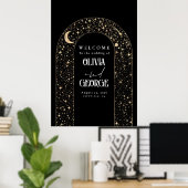 Celestial Night Stars Wedding Welcome Sign Poster (Heimbüro)