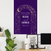 Celestial Night Stars Wedding Welcome Sign Poster (Heimbüro)