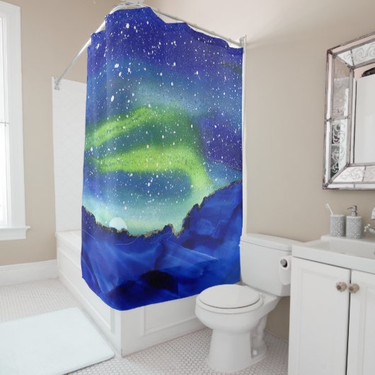 Celestial Northern Lights Artwork Duschvorhang (Beispiel)