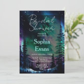 Celestial Northern Lights Brautparty Einladung (Stehend Vorderseite)