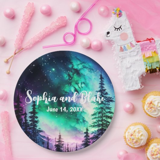 Celestial Northern Lights Hochzeit Pappteller (Party)