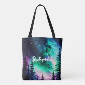 Celestial Northern Lights Hochzeit Tasche (Rückseite)