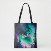 Celestial Northern Lights Hochzeit Tasche (Vorderseite)