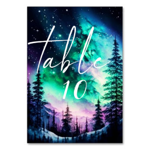 Celestial Northern Lights Hochzeit Tischnummer