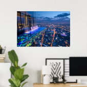 Celestial Oasis: Where City Lights Meet Paradise Poster (Heimbüro)