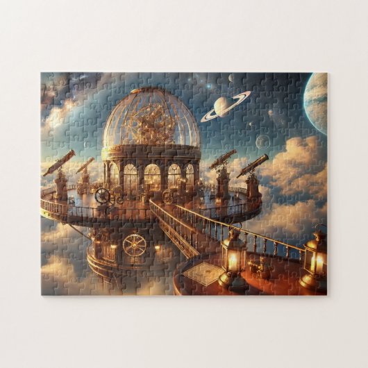 Celestial Observatory Steampunk Star Dome Puzzle (Horizontal)