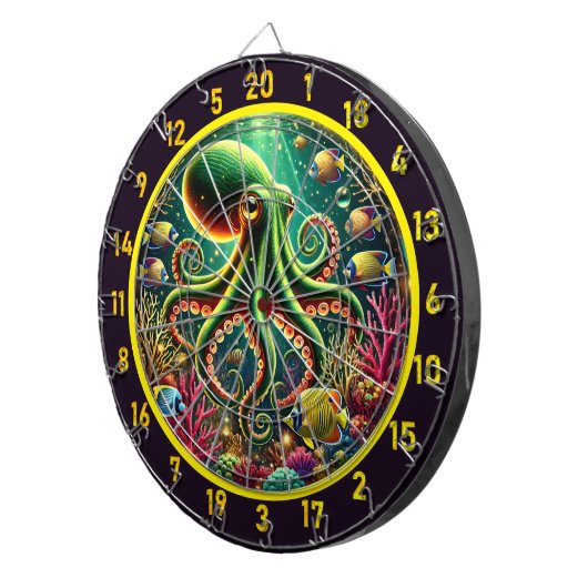 Celestial Octopus Dartboard Dartscheibe (Vorderseite rechts)