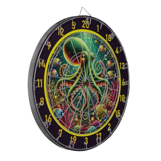Celestial Octopus Dartboard Dartscheibe (Vorderseite Links)