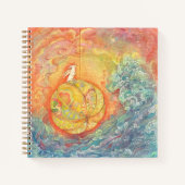 Celestial Orb: Winged Hare on Silken Brocade Notizblock (Vorderseite)