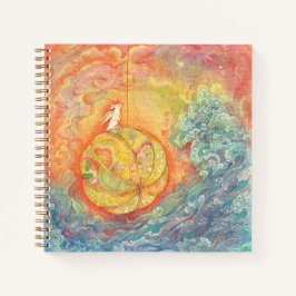 Celestial Orb: Winged Hare on Silken Brocade Notizblock