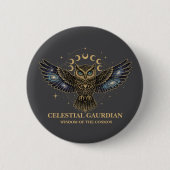 Celestial Owl Cosmic Guardian Button (Vorderseite)
