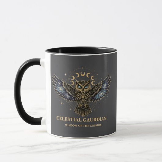 Celestial Owl Cosmic Guardian Tasse (Links)