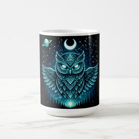 Celestial Owl – Cosmic Wisdom Wildlife Galaxy Kaffeetasse (Mittel)