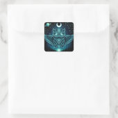 Celestial Owl – Cosmic Wisdom Wildlife Galaxy Quadratischer Aufkleber (Tasche)