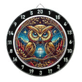 Celestial Owl Glow Dartboard Design Dartscheibe (vorne)