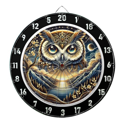 Celestial Owl Haven Dartboard Design Dartscheibe (vorne)