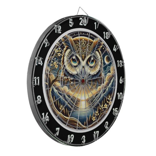 Celestial Owl Haven Dartboard Design Dartscheibe (Vorderseite Links)