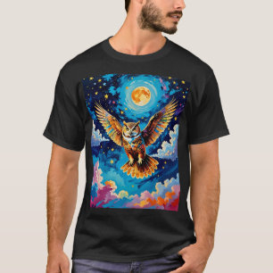 Celestial Owl im Starry Skies T-Shirt