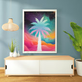 Celestial Palmscape - Whimsical Abstrakt Poster