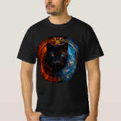 Celestial Panther – Fire and Ice Mandala Art T-Shirt (Vorderseite)