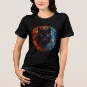 Celestial Panther – Fire and Ice Mandala Art Tri-Blend Shirt (Vorderseite)