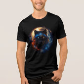 Celestial Panther with Moon & Sacred Geometry Tri-Blend Shirt (Vorderseite)