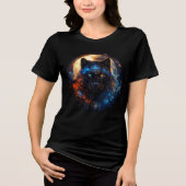 Celestial Panther with Moon & Sacred Geometry Tri-Blend Shirt (Vorderseite)