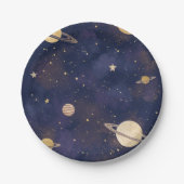 Celestial Paper Plate – Stars & Moon Party Design Pappteller (Vorderseite)