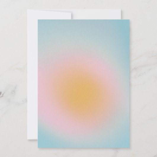 Celestial Pastel Blue Pink Gradient Baby Dusche Einladung (Rückseite)