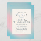 Celestial Pastel Blue Pink Gradient Baby Dusche Einladung (Vorne/Hinten)
