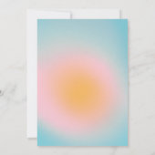 Celestial Pastel Blue Pink Grainy Gradient Wedding Einladung (Rückseite)