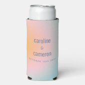 Celestial Pastel Blue Pink Grainy Gradient Wedding Selters Dosenkühler (Seltzer Vorderseite)