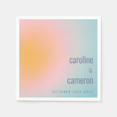 Celestial Pastel Blue Pink Grainy Gradient Wedding Serviette (Vorderseite)