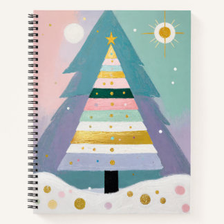 Celestial Pastel Christmas Tree Notizblock