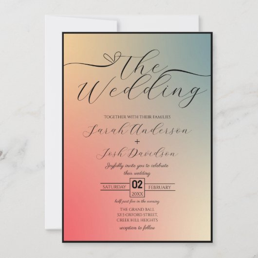 Celestial Pastel Colorful Gradient Einladung (Vorderseite)