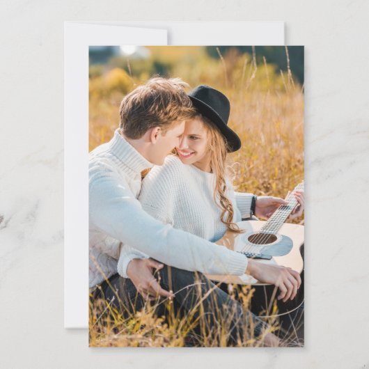 Celestial Pastel Gradient Chic Script Foto Einladung (Rückseite)