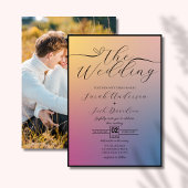 Celestial Pastel Gradient Chic Script Foto Einladung