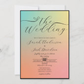 Celestial Pastel Rainbow Gradient Boho Script Einladung (Vorderseite)