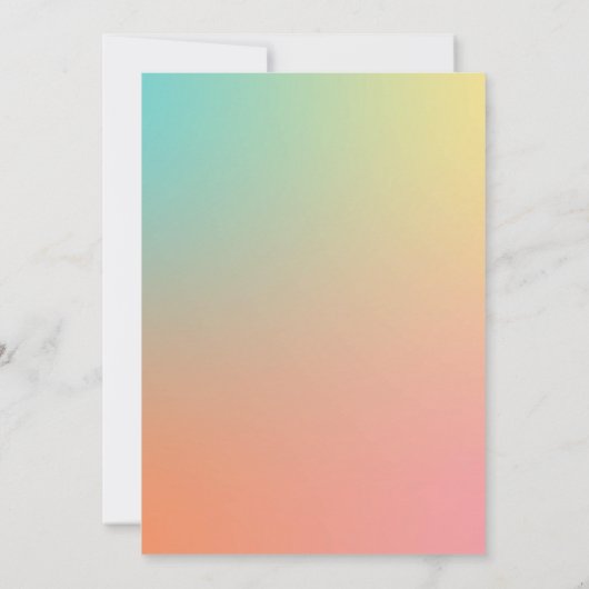 Celestial Pastel Rainbow Gradient Boho Script Einladung (Rückseite)