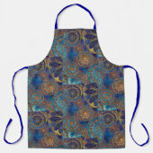 Celestial Pattern in Blue & Gold Hostess Schürze (Vorderseite)