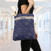 Celestial Pattern Navy Personalisiert Tasche