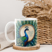 Celestial Peacock Bloom Bible Verse Kaffeetasse