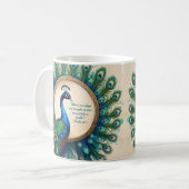 Celestial Peacock Bloom Bible Verse Kaffeetasse (Vorderseite Links)