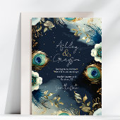 Celestial Peacock Feathers Elegante Hochzeit Save The Date